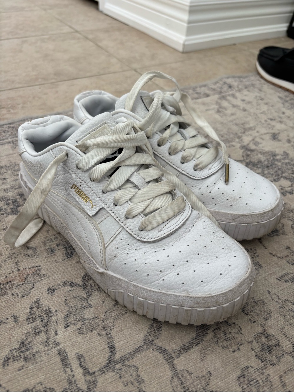 Puma White Low-Top Leather Sneakers